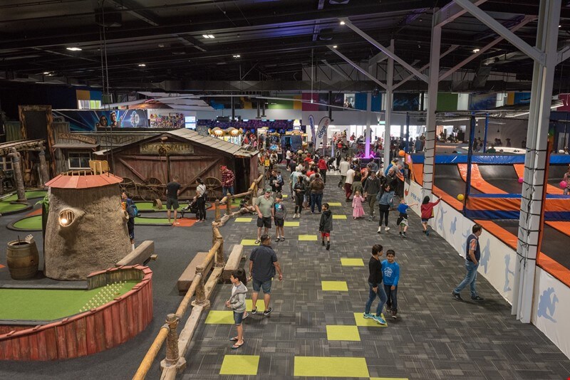 Families enjoying the many activities at Motion Entertainment