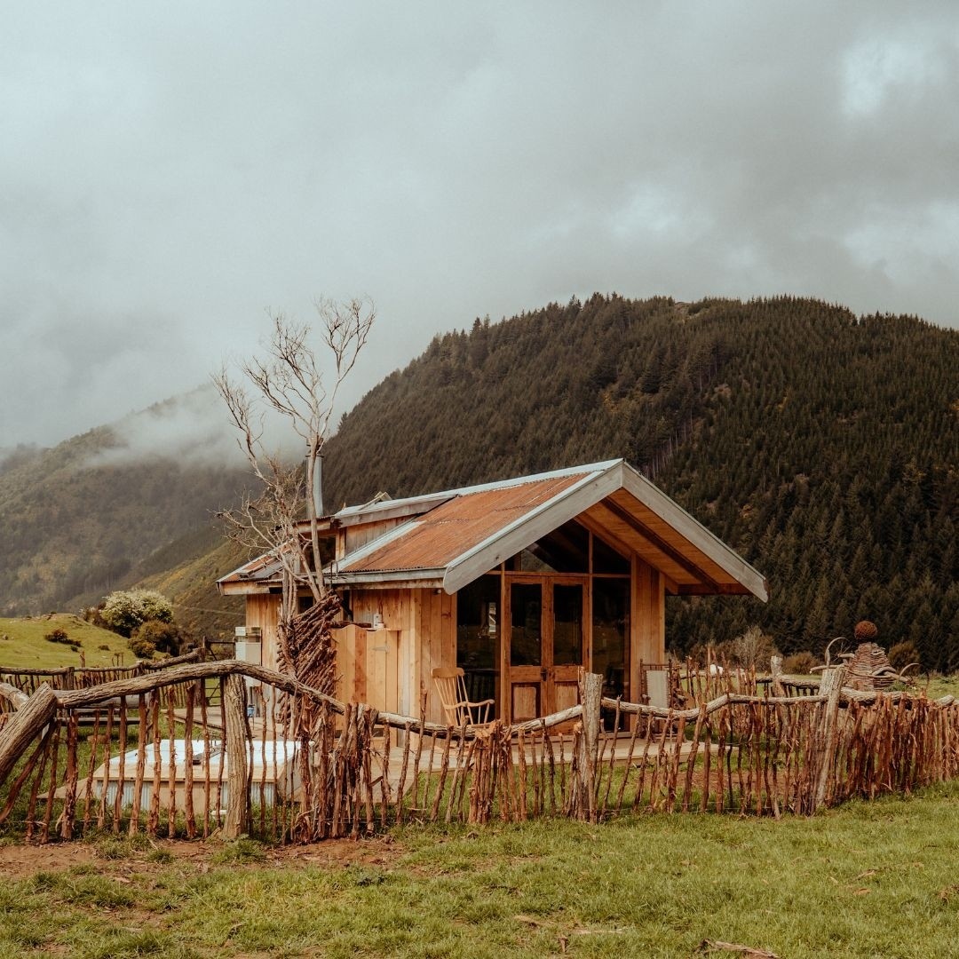 Towering mountains surround Shepherds Rest in Nelson.