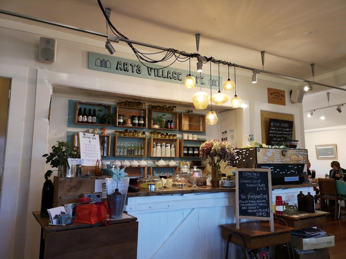 The front counter of the Arts Village Café in Rotorua.