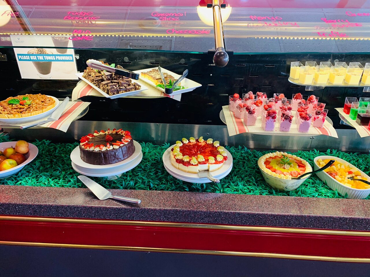A selection of desserts at the Valentines buffet restaurant in Rotorua, New Zealand.