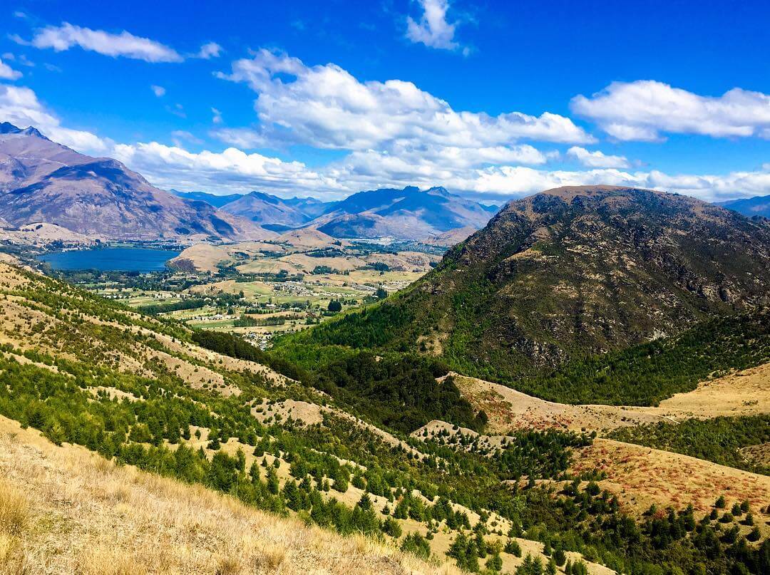 Beautiful mountains and tree covered hills from Sawpit Gully walking track.
