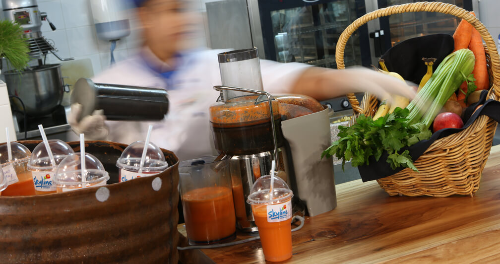 Juice bar at the Market Kitchen Cafe, Skyline Rotorua.